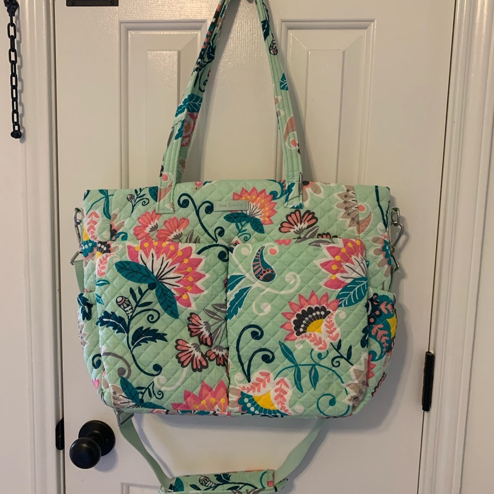 NWOT Vera Bradley Ultimate Baby Bag - Mint Flowers